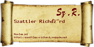 Szattler Richárd névjegykártya